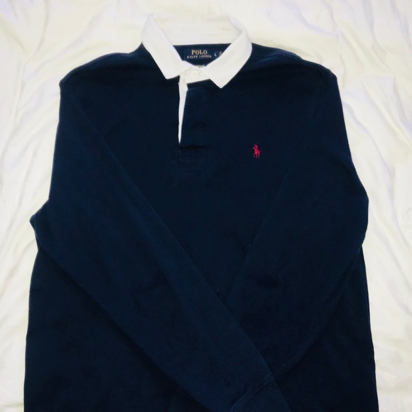 ralph lauren white collar shirt